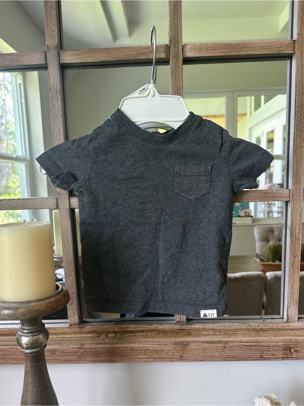 Baby GAP Charcoal Gray Short-Sleeve Pocket Tee